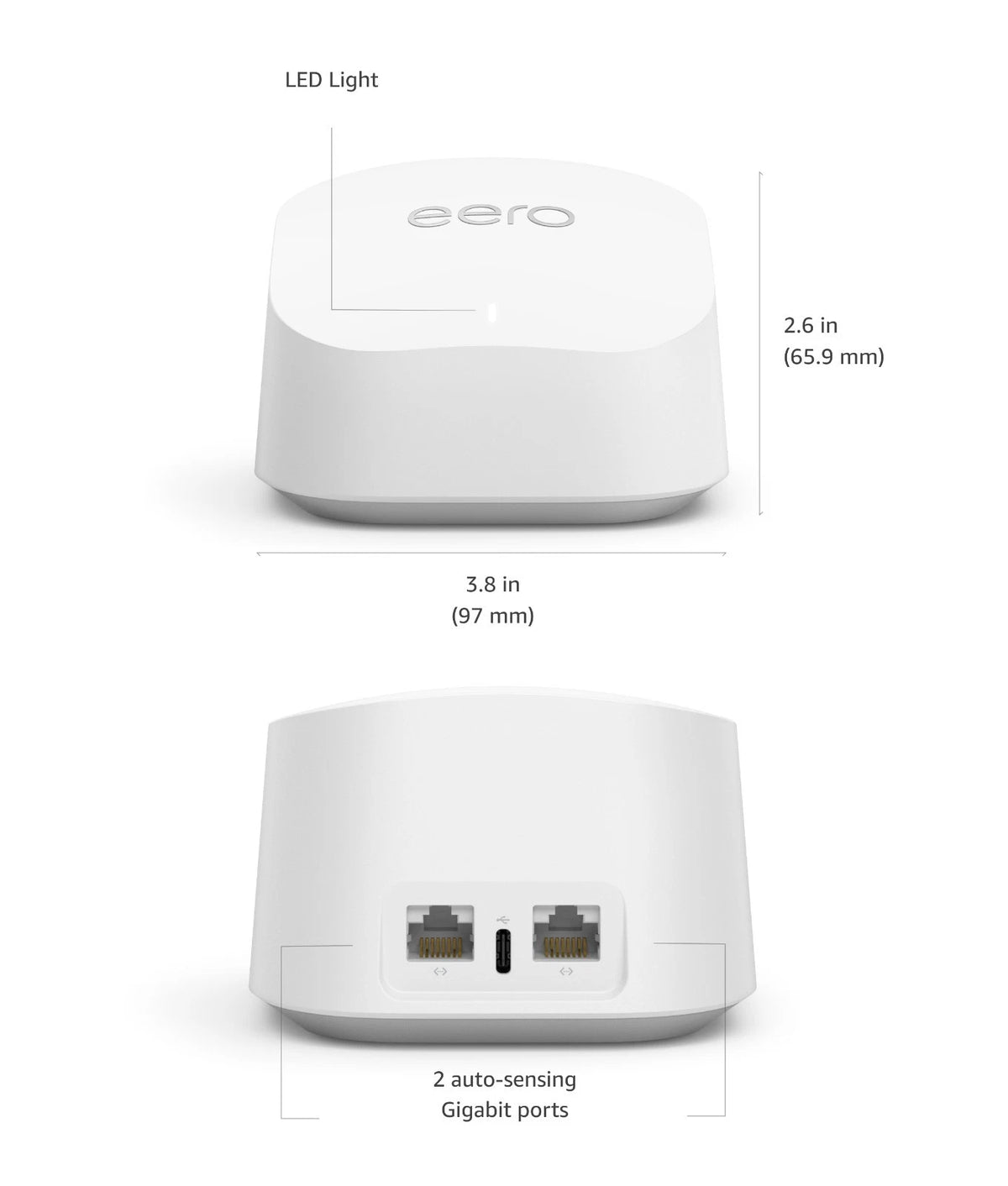 Eero 6 Dual-Band Mesh Router N010001 White
